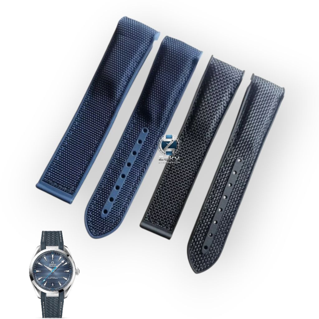 Strap Tali Jam Tangan Omega Tali Jam Omega Kanvas Rubber 20mm 22mm Strap Watch Omega