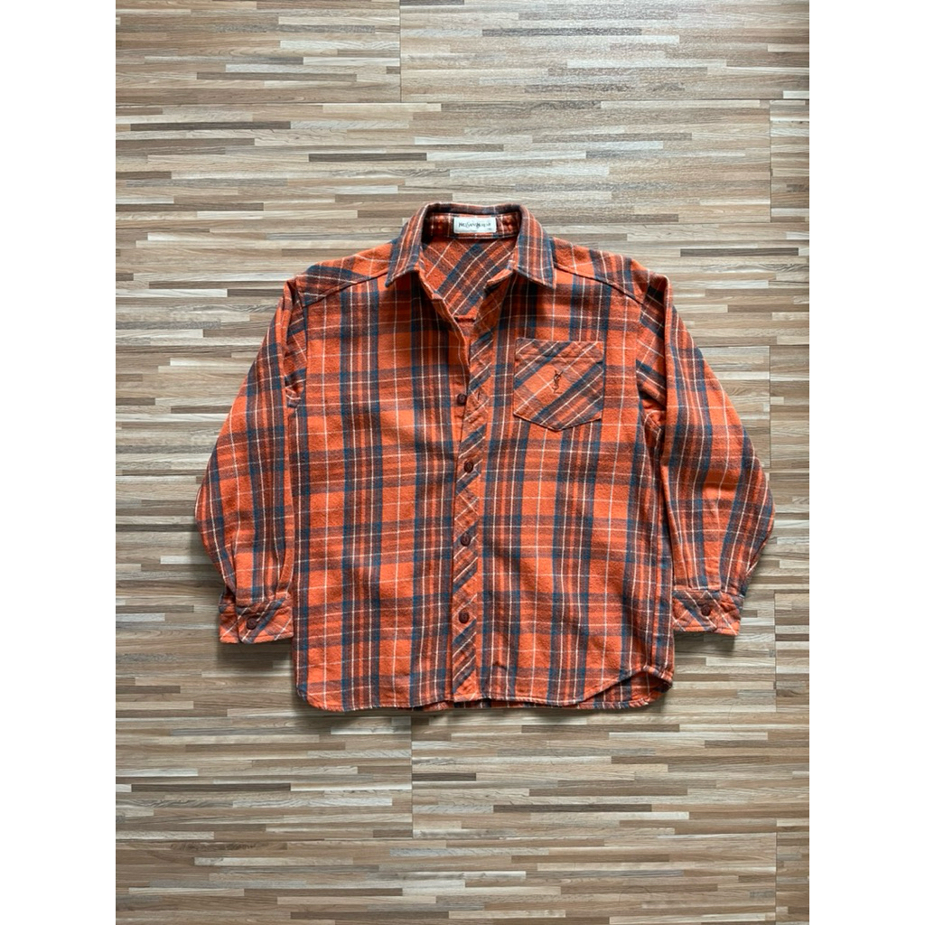 Yves Saint Laurent YSL Streetwear Luxury Casual shirt Pria orange cream