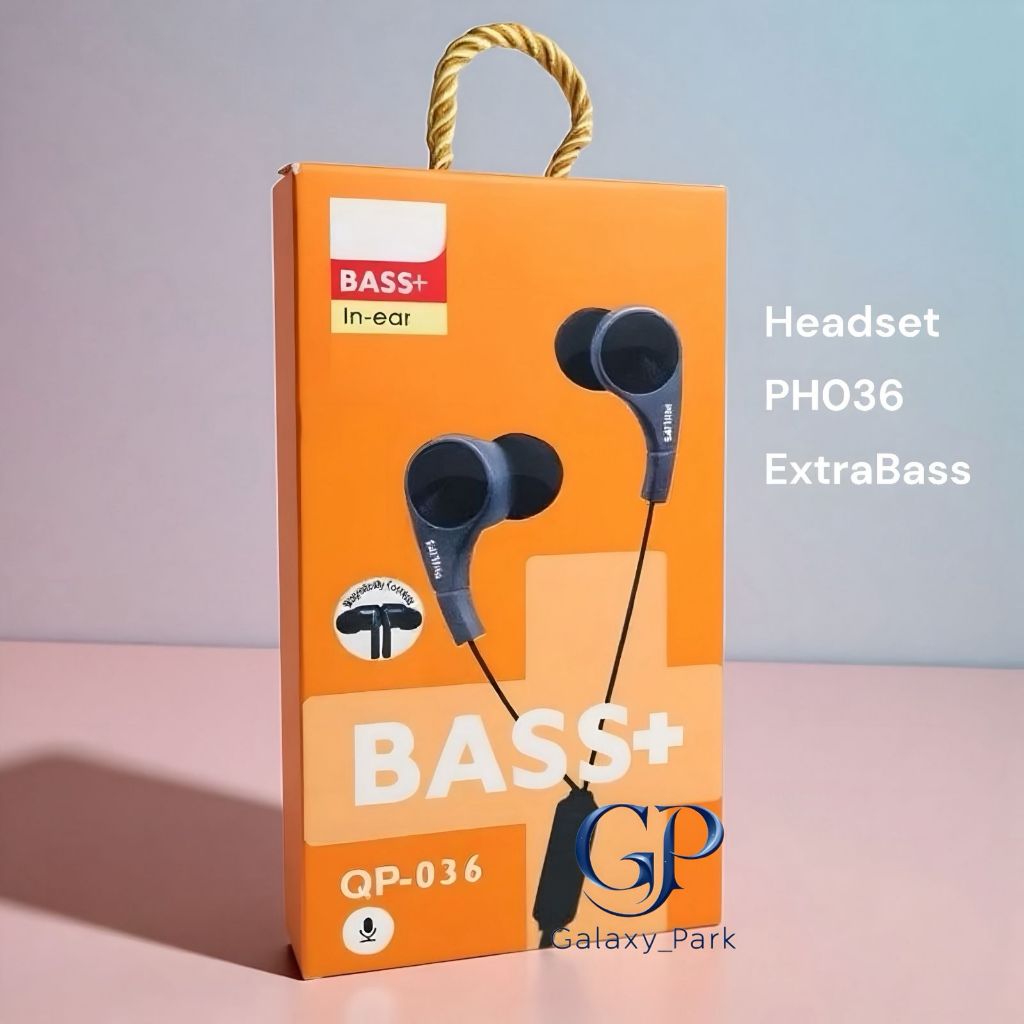 Headset Philips PH036/QP036 Extra Bass | Handsfree Philips Stereo [GLX]