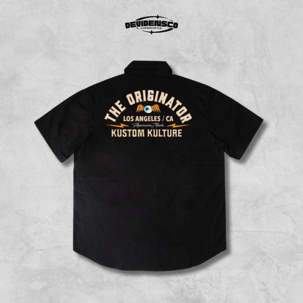 Kemeja Von Dutch Workshirt Original kemeja pria lengan pendek - Origantor VW-05