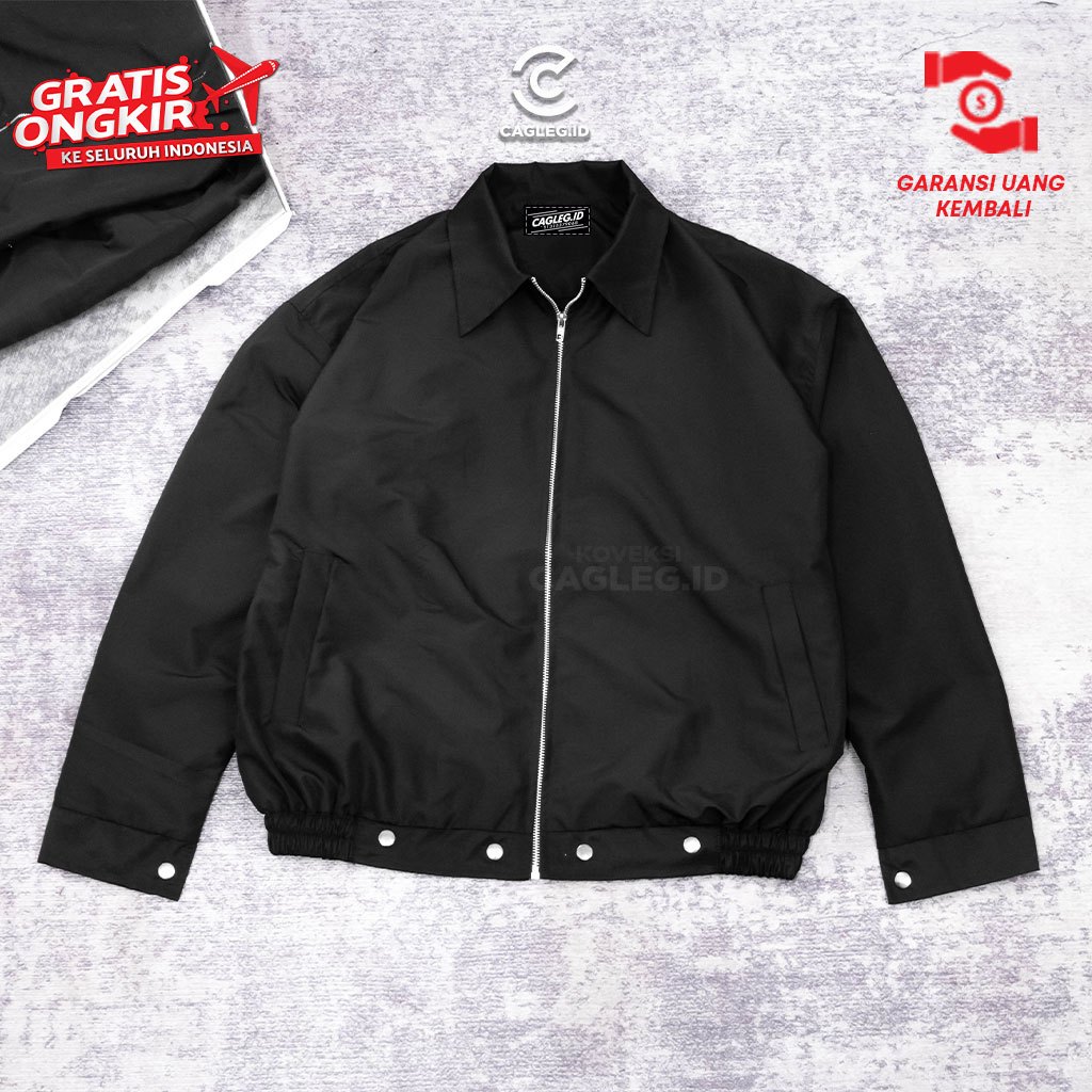 (PREMIUM) WORK JACKET CROP - Work jacket crop boxy polos wanita pria unisex