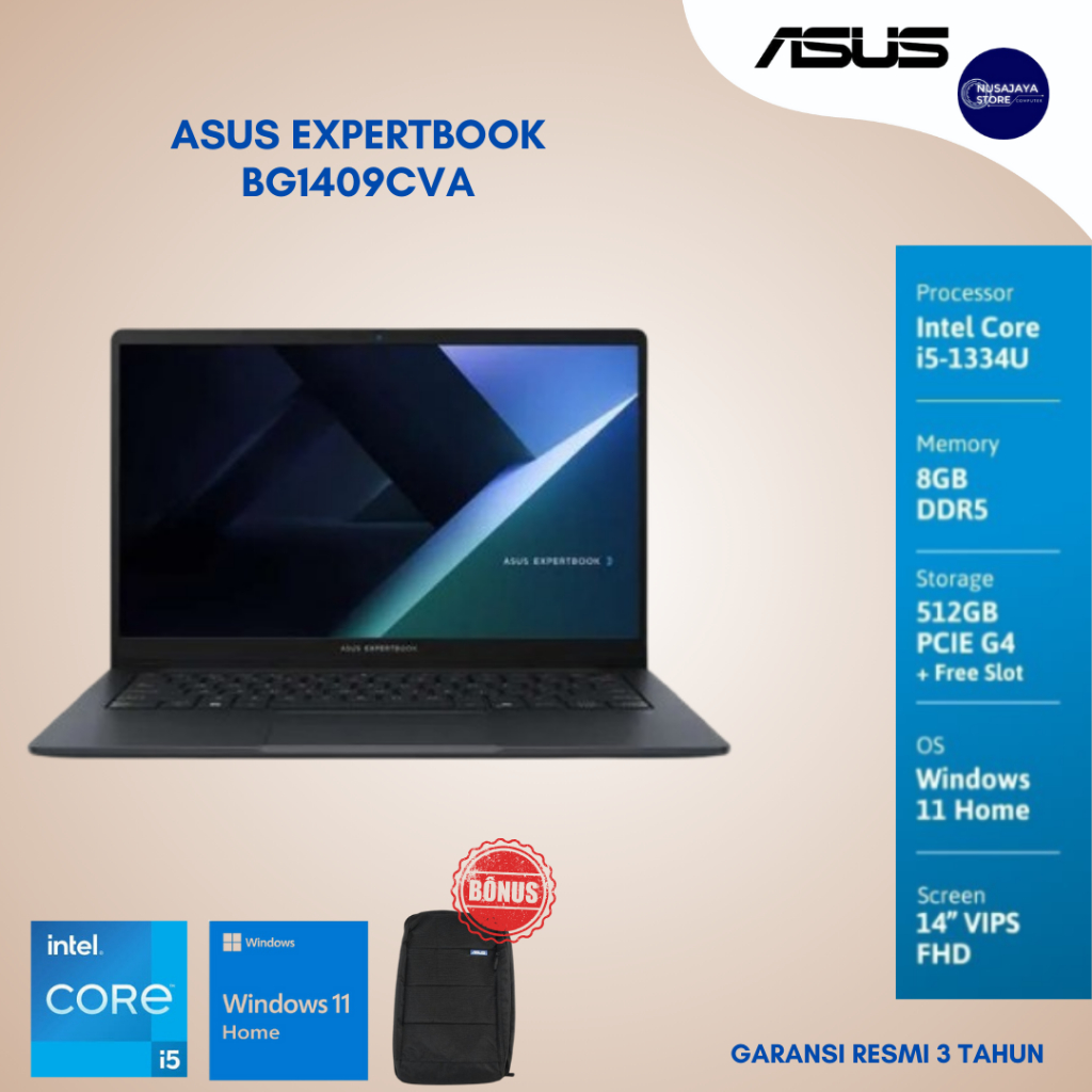 ASUS EXPERTBOOK BG1409CVA i5/8GB DDR5/512GB SSD/Win Home