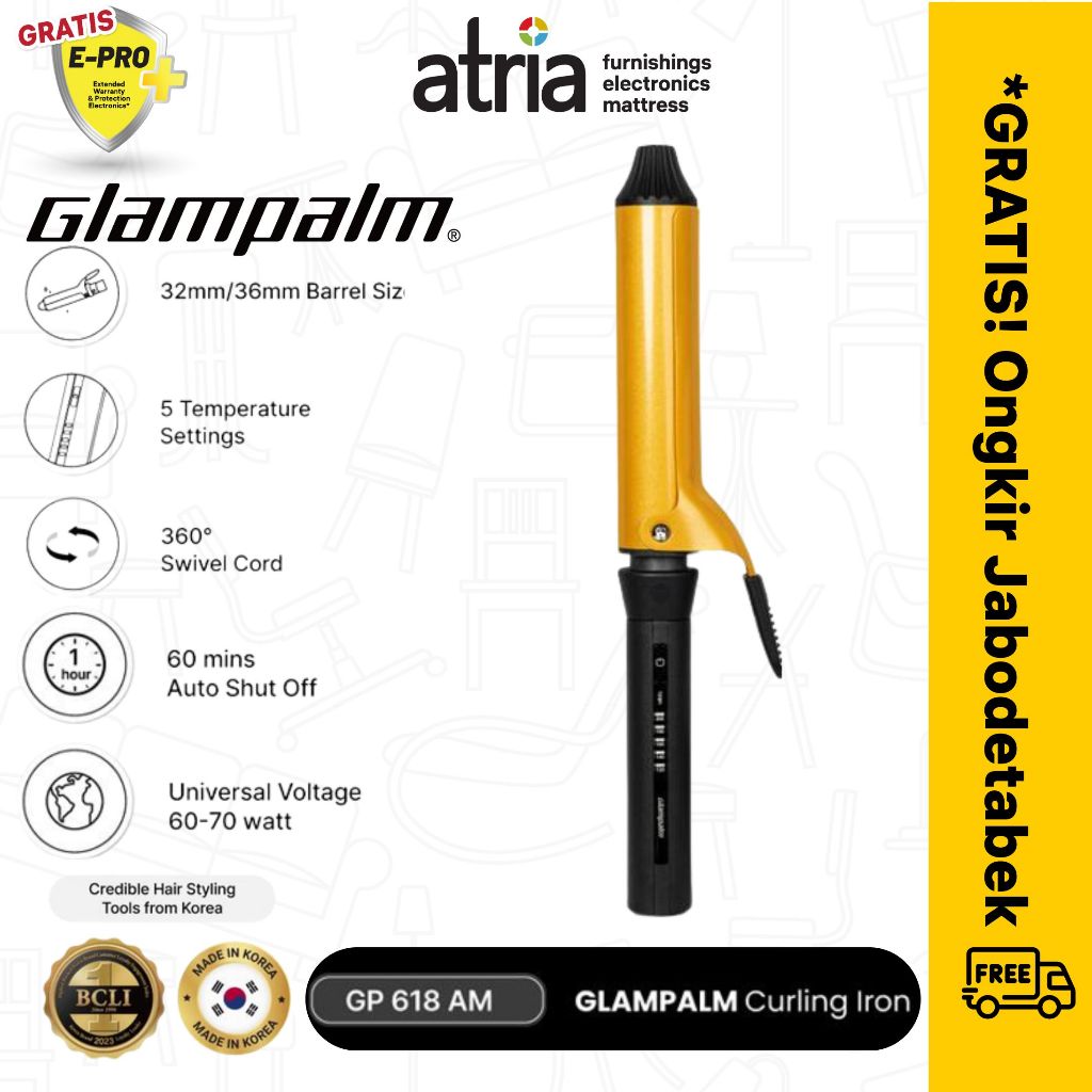 Glampalm Catokan Pengeriting Rambut / Curling Iron GP618
