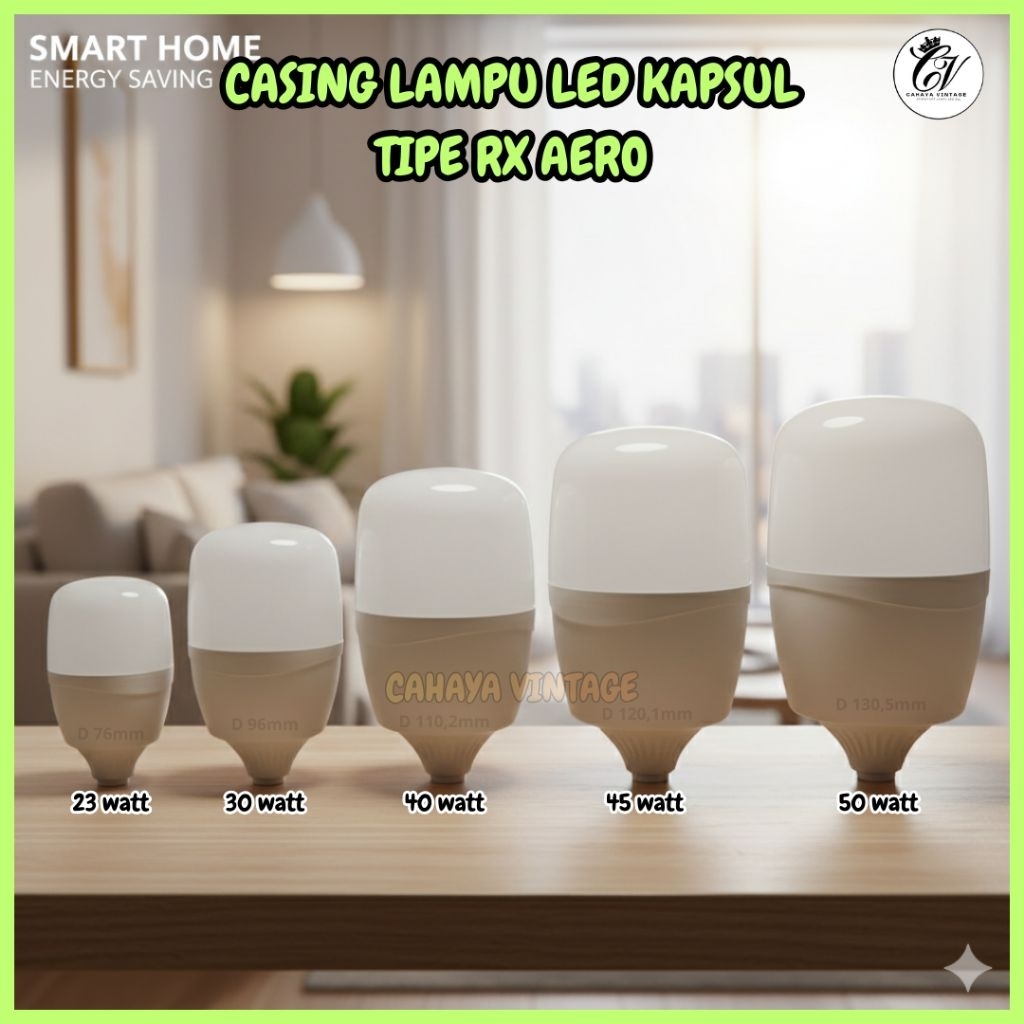 Casing Lampu LED RX AERO 23 30 40 45 50 Watt Housing Lampu Led Model KAPSUL Di Lengkapi Alumunium Pe