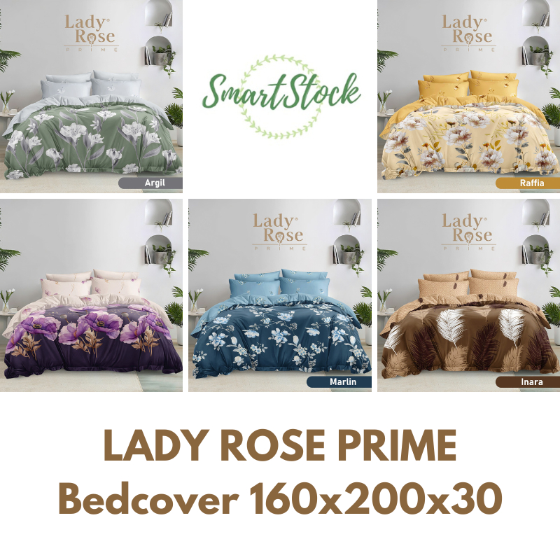 Ss Bedcover Set LADY ROSE Prime 160 Flat 160x200 T30   160x200x30 Queen Size No 2 Bed Cover Motif