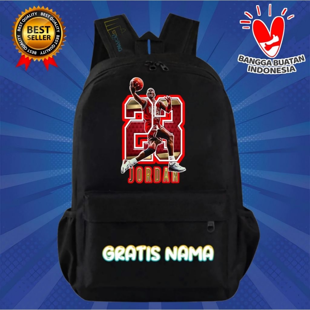 TAS RANSEL ANAK TAS JORDAN 23 TERBARU (GRATIS NAMA ANAK)