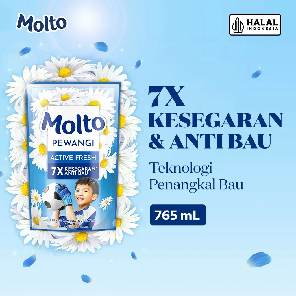 PEWANGI PAKAIAN MOLTO 765 mL - Pewangi Tahan Lama, Mudah Disetrika, Membantu Mempertahankan Bentuk P
