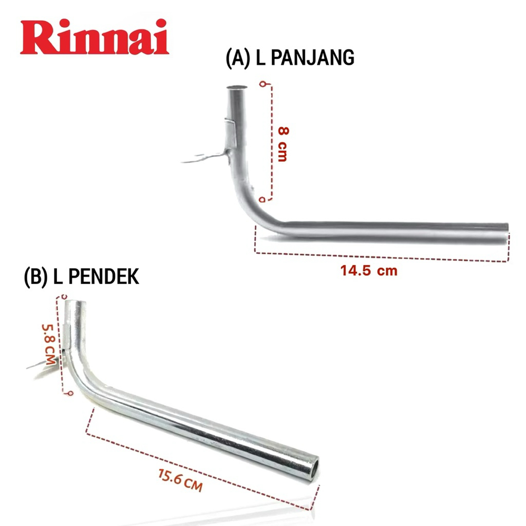 Pipa L Api Lilin Kompor Gas Rinnai Cerobong Api Lilin Dudukan Burner Api Lilin kompor gas Rinnai