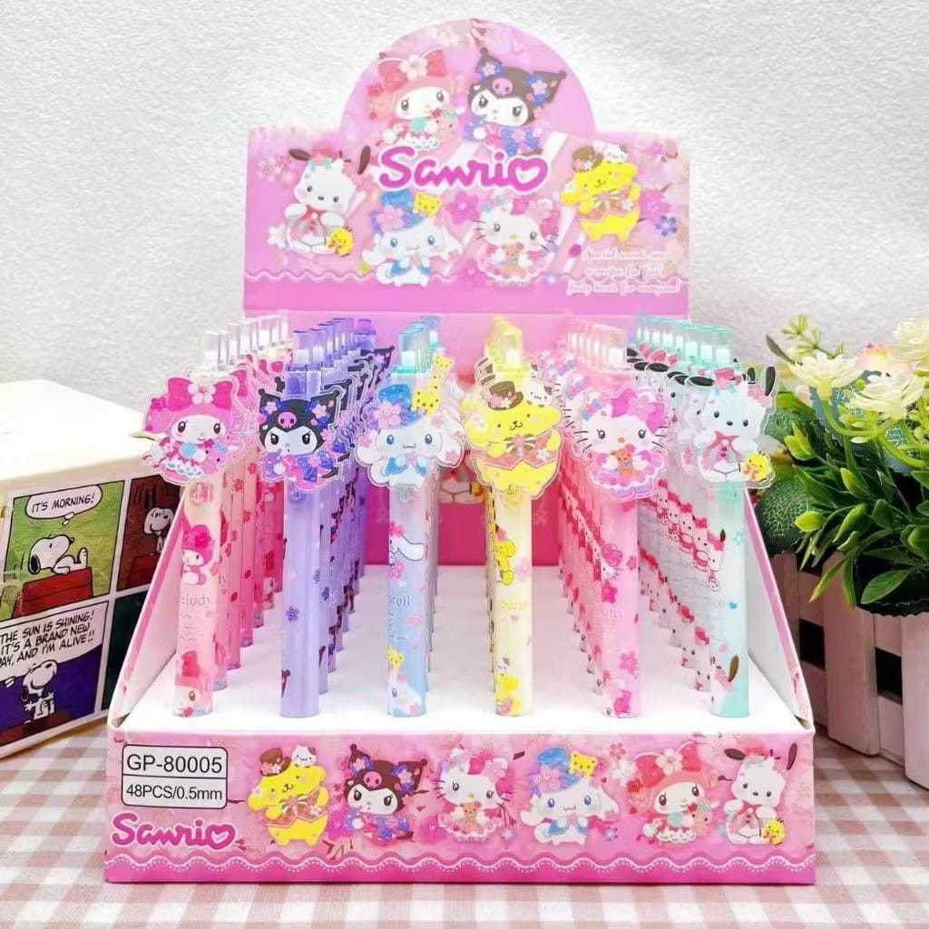 Pulpen Gel Bolpoin Fancy Karakter Lucu Aesthetic Untuk Anak Sekolah Kantor Tinta 0.5mm