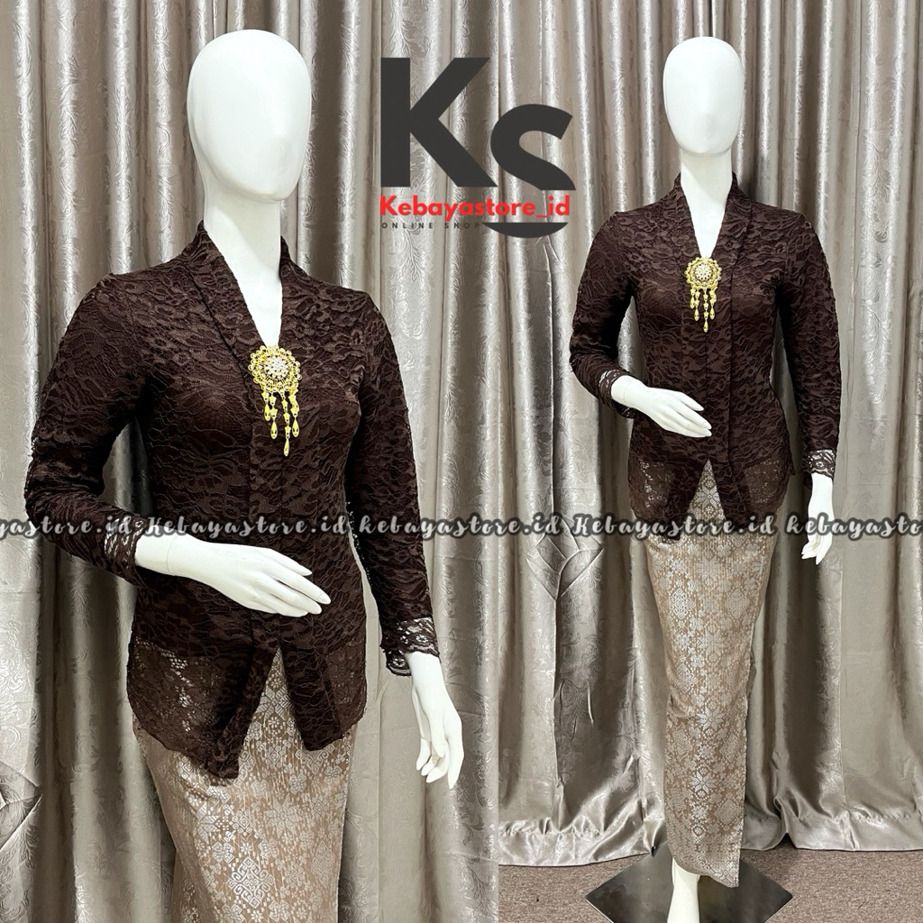 (Free Bross) Kebaya Brokat Floy Kartini - Kebaya Modern - Kebaya Wisuda - Kebaya Hitam - Kebaya Pest