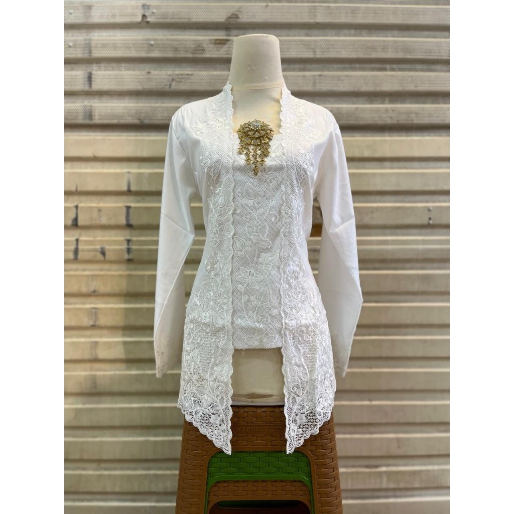 Kebaya Encim Kutu Baru Bordir Bahan Katun Toyobo