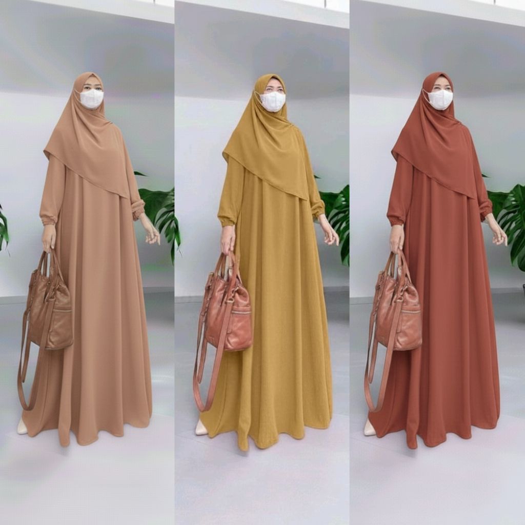 IN WEar - Gamis Set Hijab Crinkle Airflow Premium Quality| Tamara dress | Fashion muslim syari | MAU