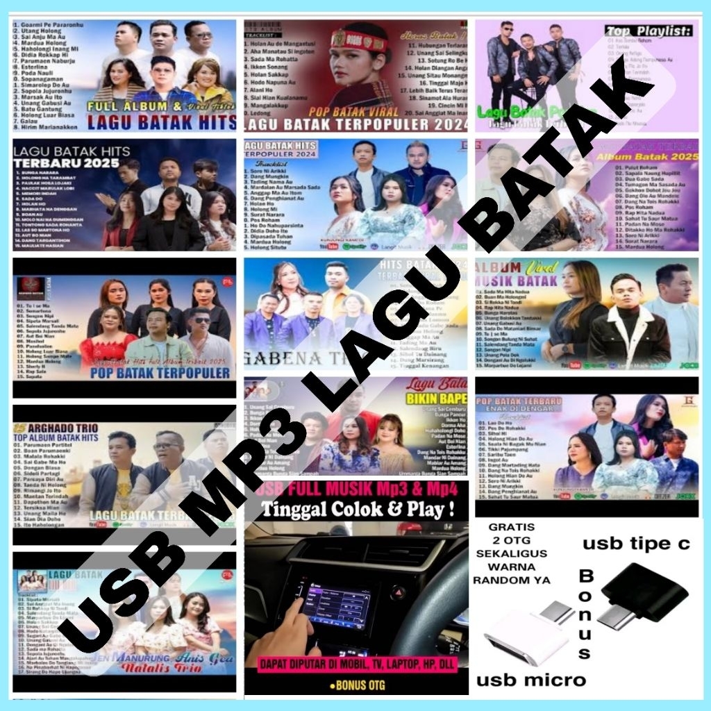 USB MP3 MOBIL LAGU BATAK - USB MUSIK BUAT DI MOBIL - USB MP3 MOBIL