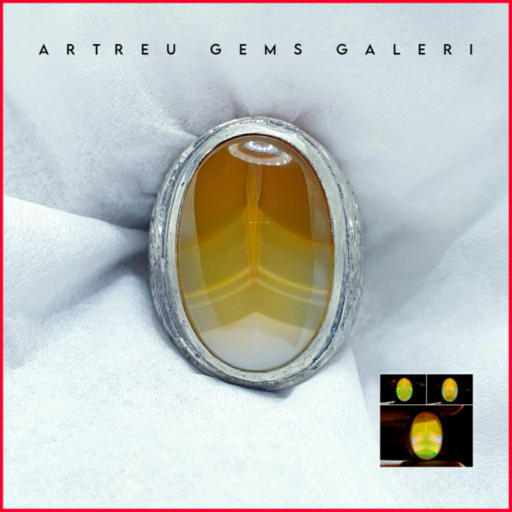 Batu Junjung Derajat Unik Irish Agate ( Pelangi ) | COD Bisa | Cincin Batu Akik Ring 5-10