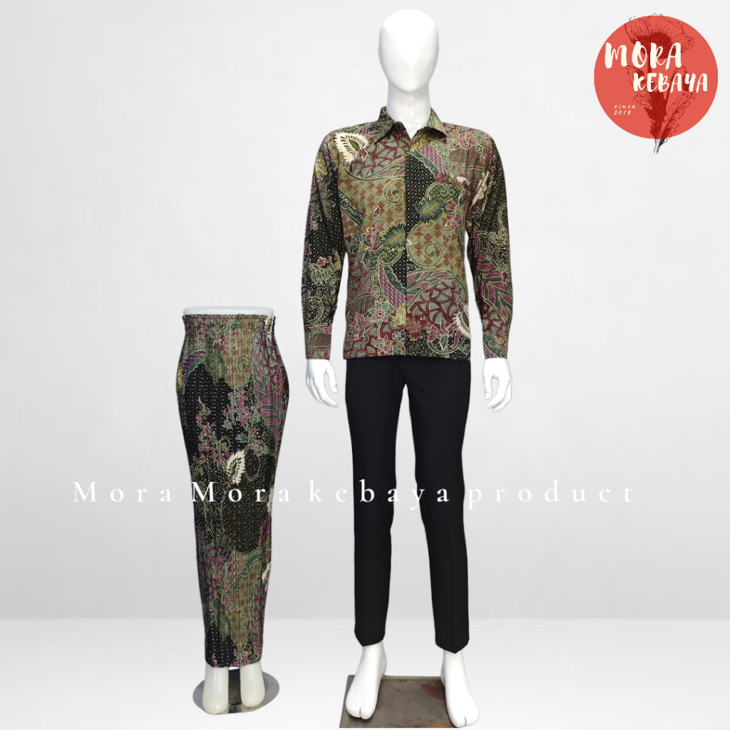 Batik couple/kemeja batik/rok batik/couple kemeja batik rok plisket DADAN MINT