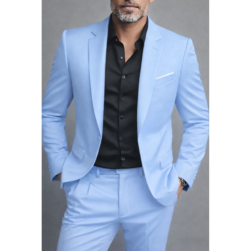 Set Jas Celana Rompi Pria Slim Fit Modern