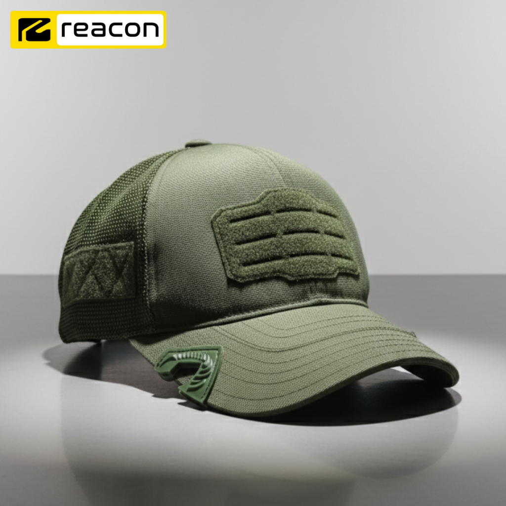 Topi Tactical Reacon Ripstop - Desain Velcro, Bahan Ripstop Jaring, Motif Polos Army