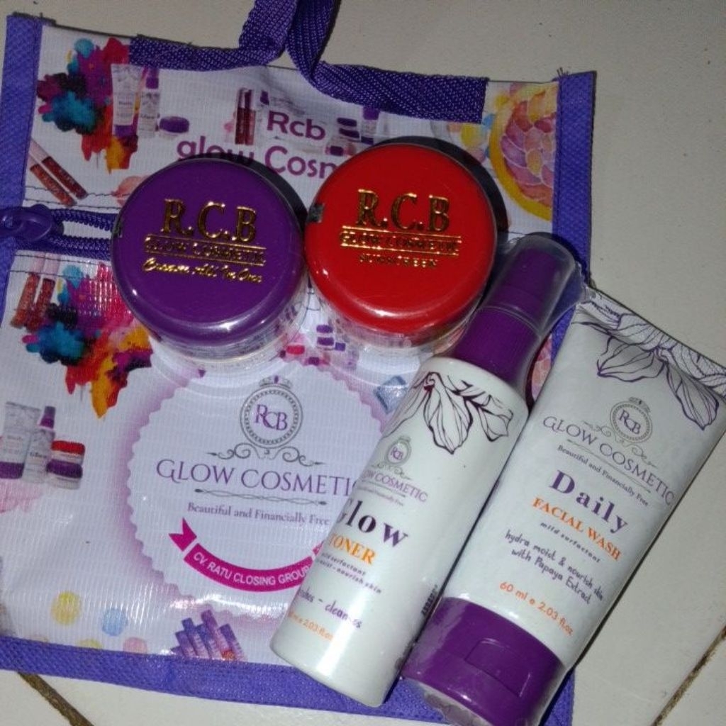 Paket lengkap Rcb glow cosmetic. plus sunscreen