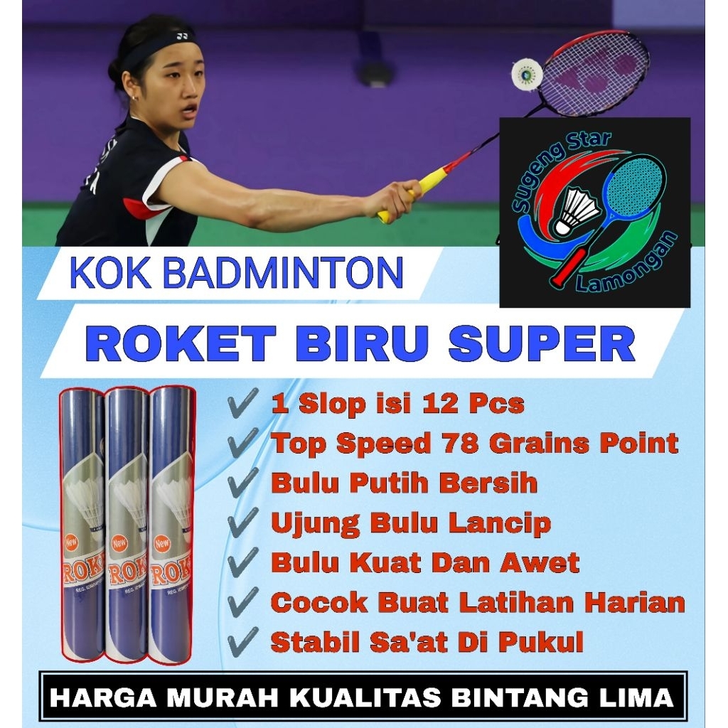 KOK BADMINTON / ROKET BIRU SUPER / KOK BULUTANGKIS / ORIGINAL