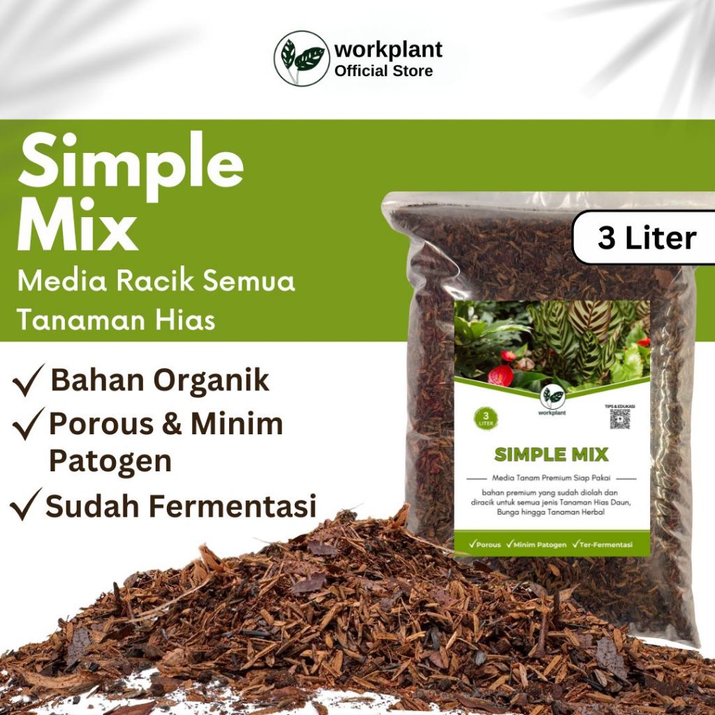 Workplant - Simple Mix Media Tanam Fermentasi Siap Pakai untuk Aglonema Monstera Calathea Tanaman Bu