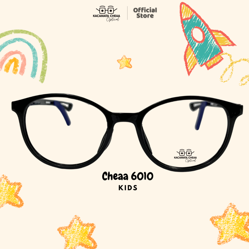 Kacamata BlueRay PhotoChromic AntiRadiasi -CHEAA JO1 6010- Normal Minus Plus Anak Bulat Plastik