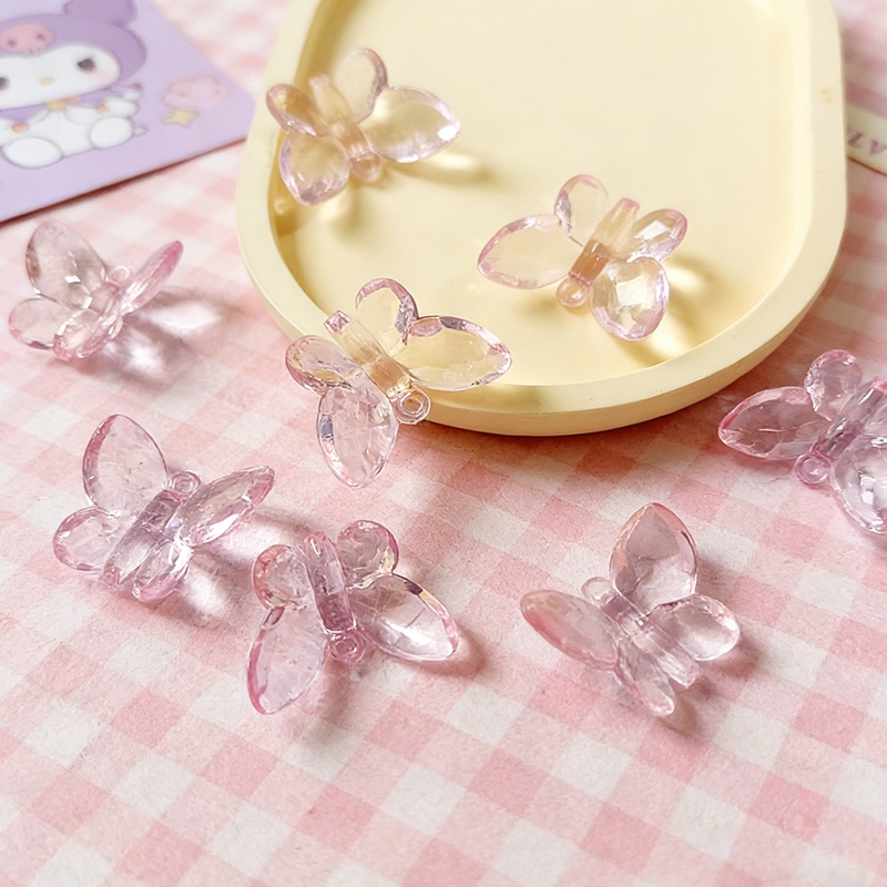 33mm Akrilik Imitasi Kristal Manik -manik Liontin Perhiasan Kupu -kupu Besar