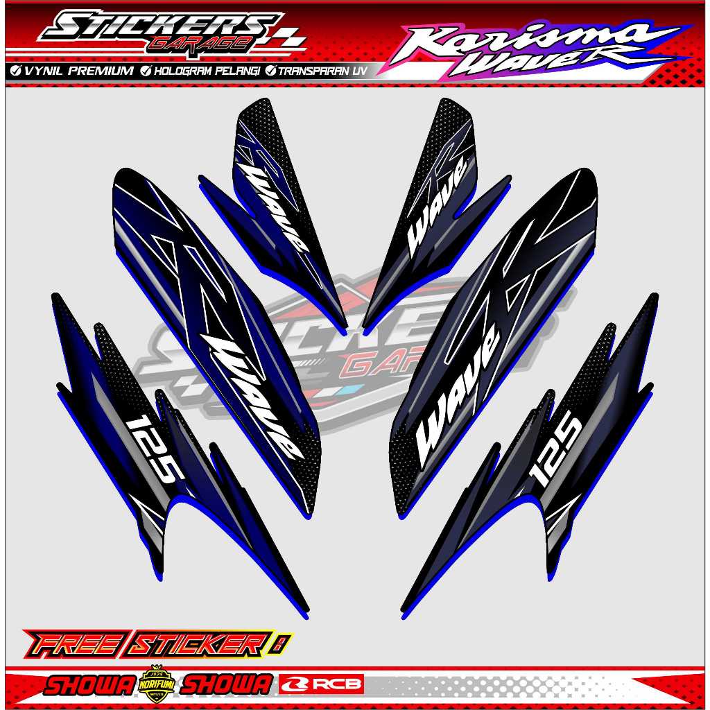 STRIPING VARIASI HONDA KARISMA WAVE R 125 / STICKER LIST VARIASI MOTOR KARISMA WAVE R 125