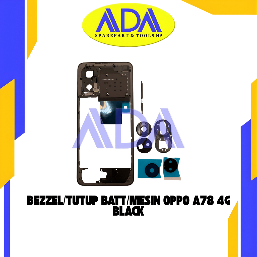 TUTUP BATERAI OPPO A78 4G BLACK / TUTUP MESIN / BATRE