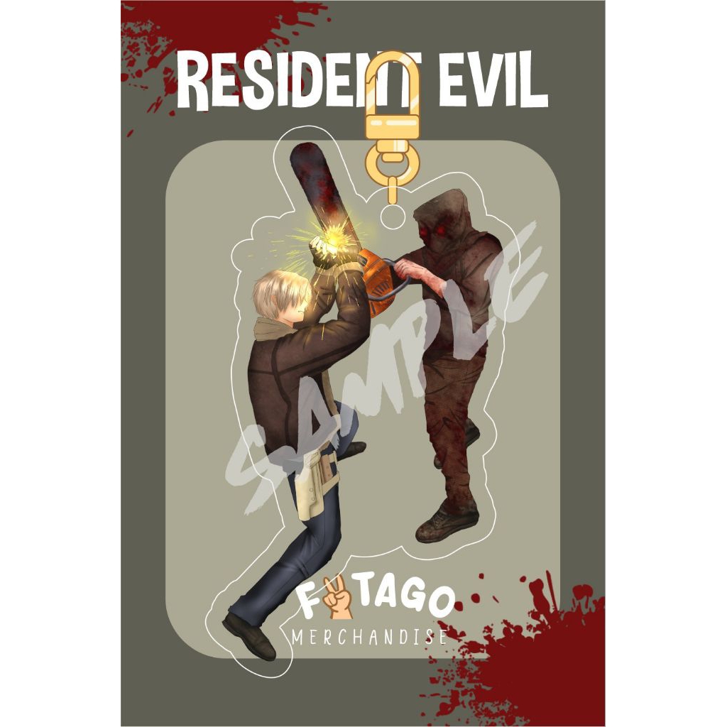 RESIDENT EVIL Keychain Original Art by Futago Resident Evil Keychain Gantungan Kunci Leon Kennedy RE