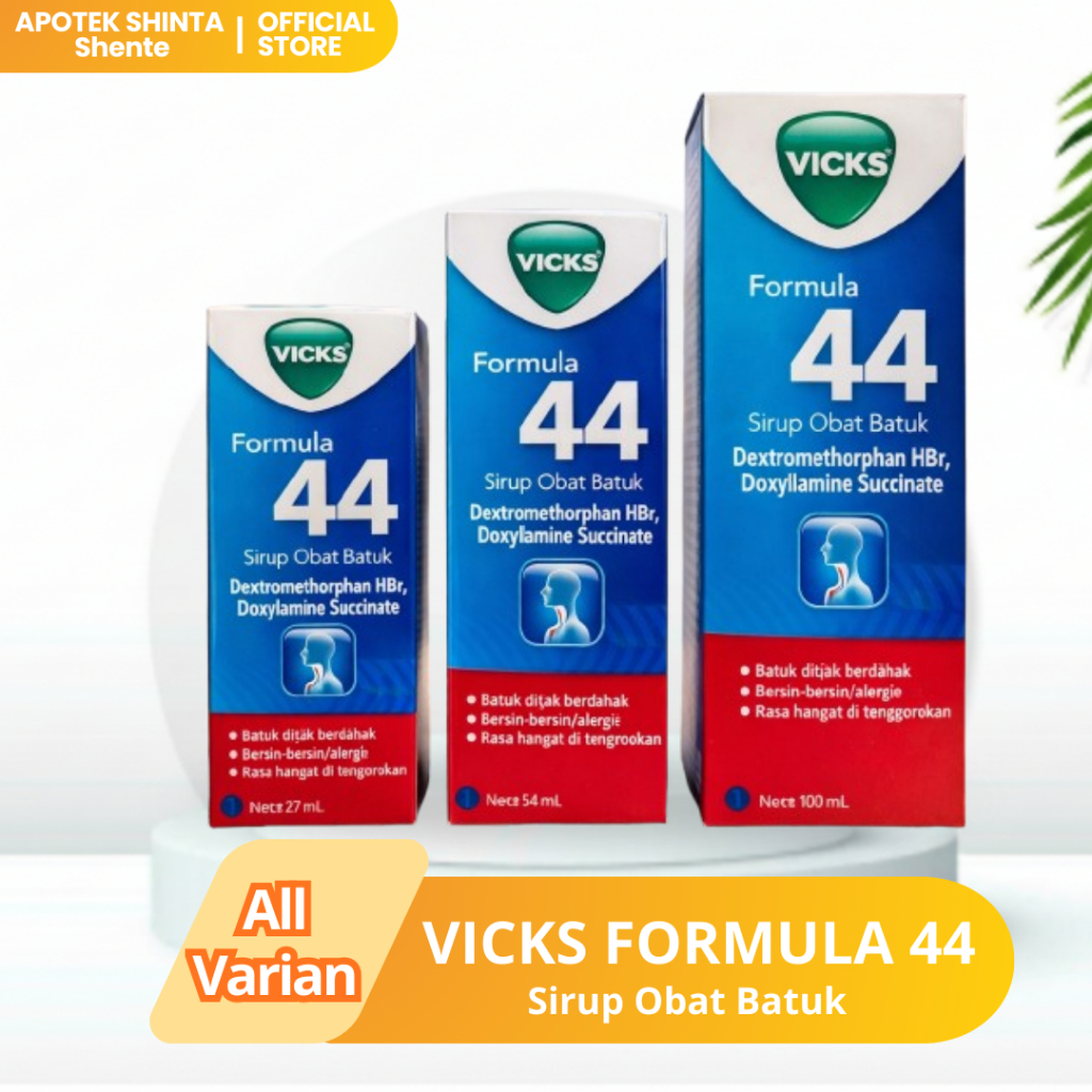 Vicks Formula 44 Dewasa Syrup Obat Batuk Pilek All Varian 27ml 54ml 100ml