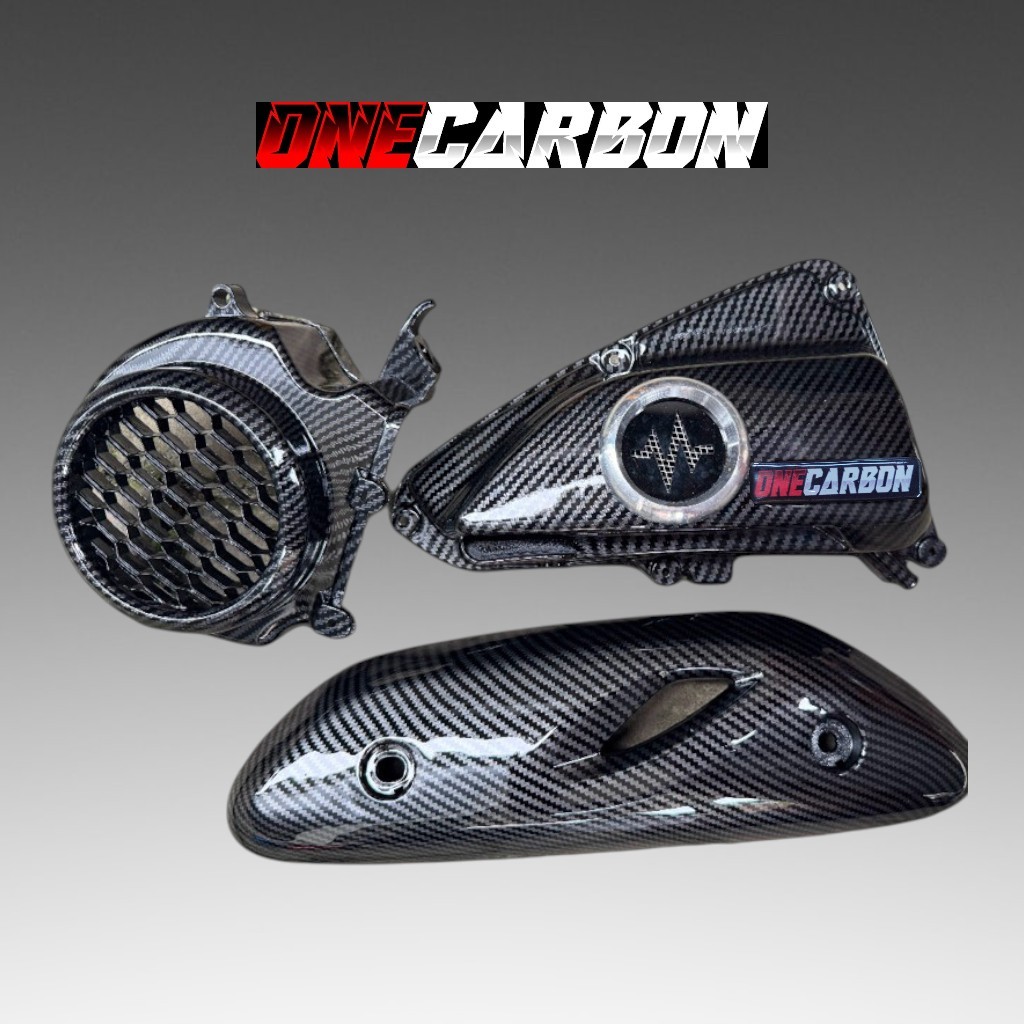 PAKET SCOOPY NEW CARBON CORONG DONAT 3 PCS / paketan carbon scoopy tutup filter scoopy variasi SCOOP