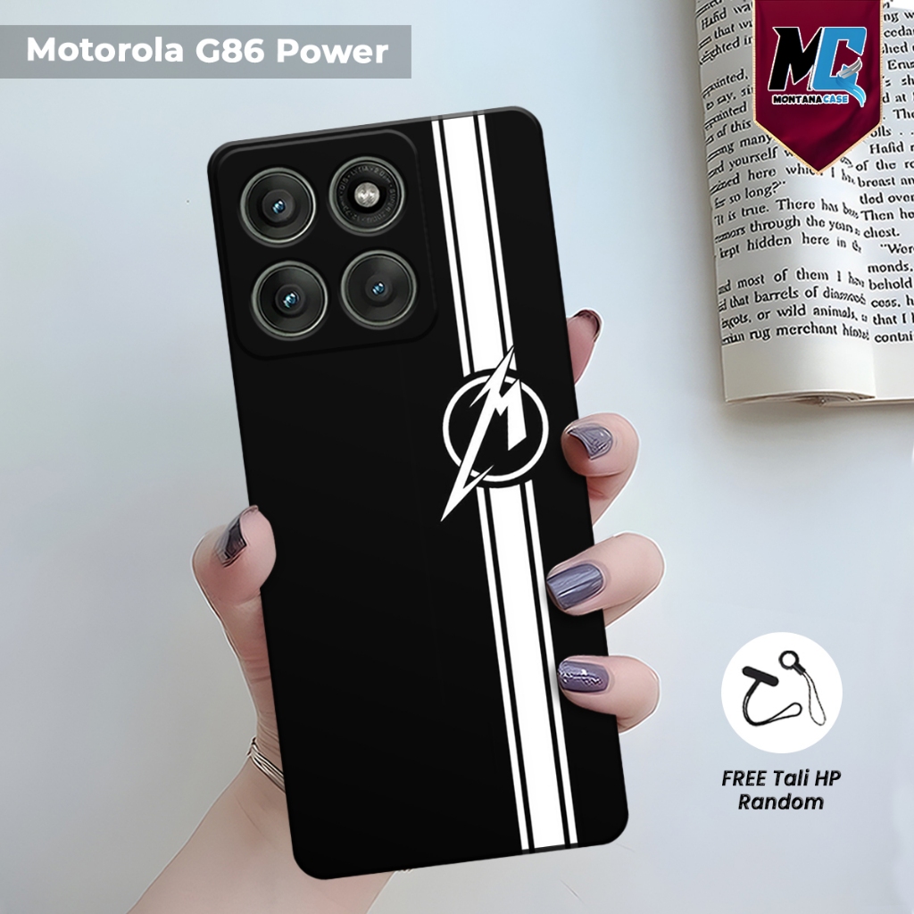 MONTANA | Casing Hp Motorola G86 Power Motif Tulisan keren Printing UV Gratis tali strap hp | Softca