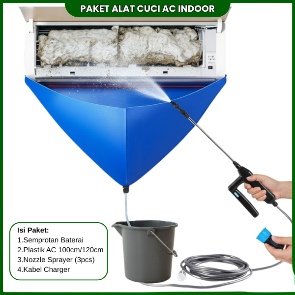 Cuci AC Indoor Paket Lengkap Tinggal Pakai