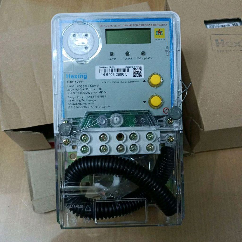 KWH Meter 1phase Digital Pascabayar HEXING 5(60)A HXE12FR