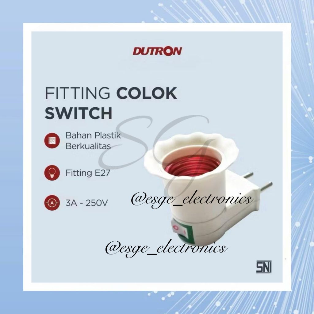 ORIGINAL FITTING LAMPU COLOK + SAKLAR DUTRON FITTING SWITCH ON OFF FITING LAMPU TIDUR