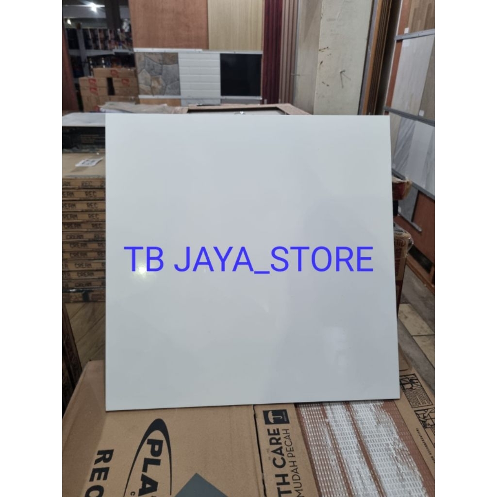 KERAMIK LANTAI PUTIH KILAP 50 X 50 SUN POWER (CUTTING GRANIT)