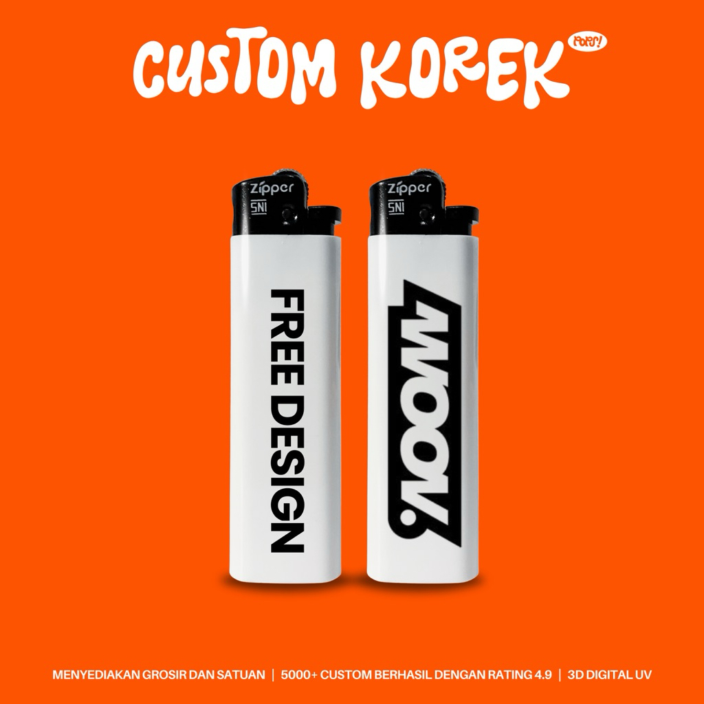 KOREK KALCER CUSTOM SATUAN DAN GROSIR | KOREK ZIPPER MIRIP CRICKET