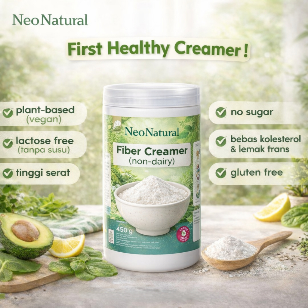 NeoNatural Fiber Creamer 500gr – Creamer Sehat Plant Based | No Sugar | Non Dairy | Tinggi Serat |Cr