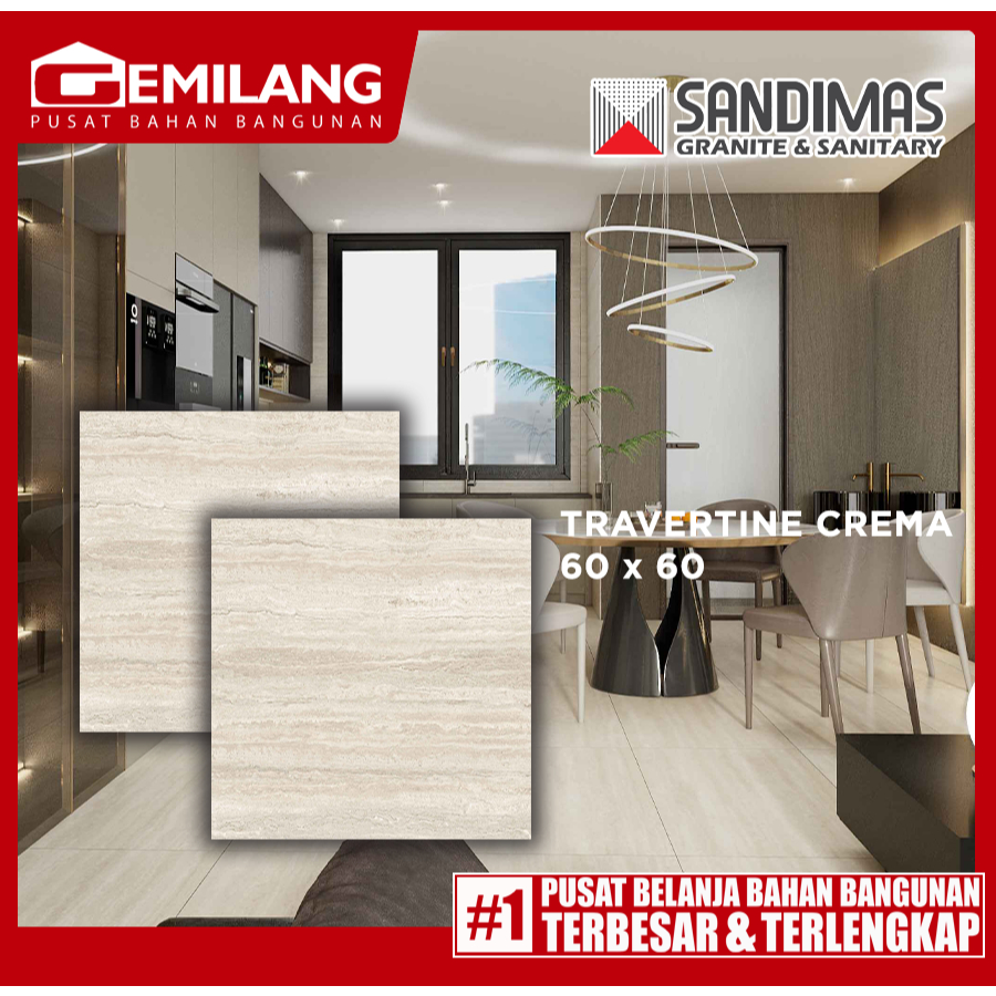 SANDIMAS (PASADENA) GRANIT TRAVERTINE CREMA 60 x 60