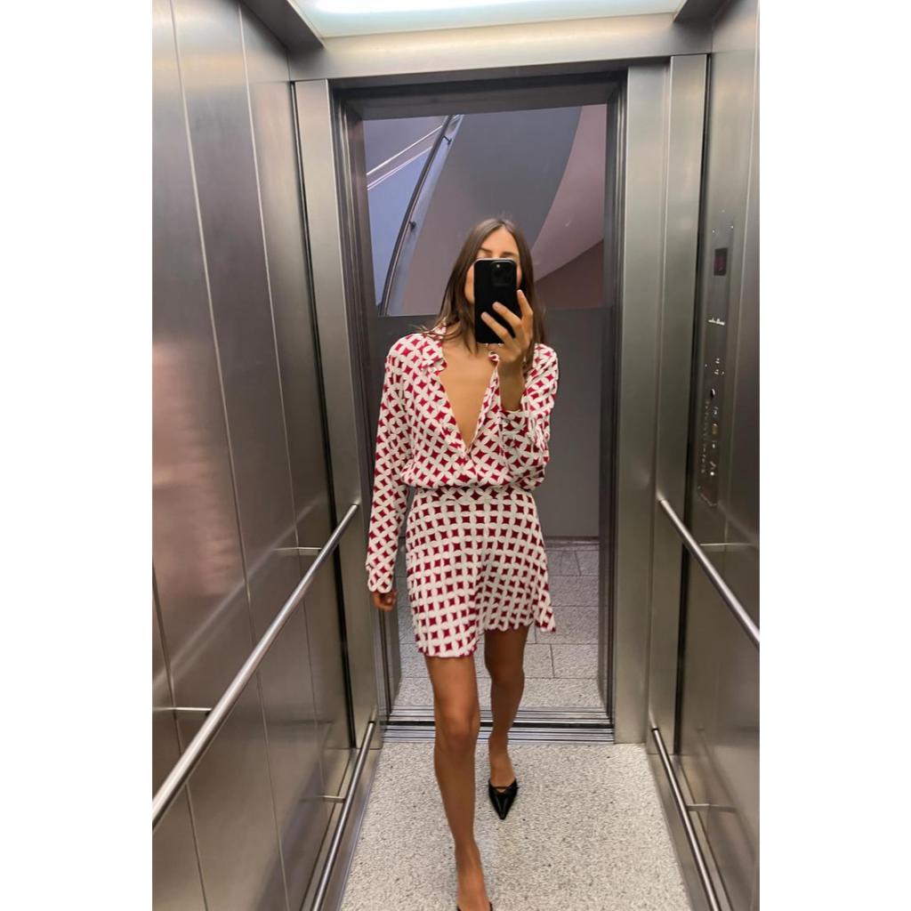 ZARA MULTICOLORED PLEATED MINI SKIRT