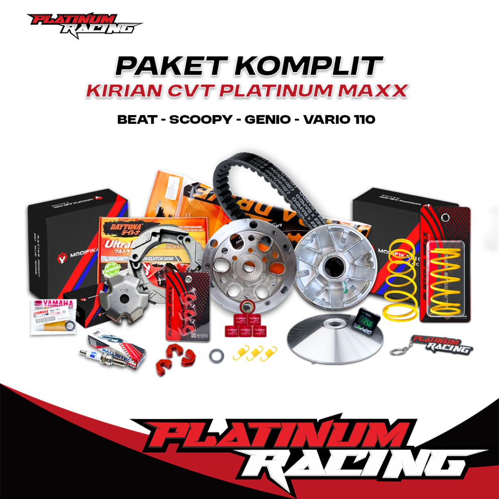 PAKET KIRIAN  KOMPLIT CVT BEAT FI ESP SCOOPY FI ESP BEAT STREET SCOOPY PLATINUM RACING KOMPLIT