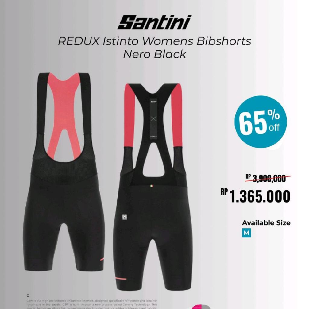 Bib Shorts SANTINI REDUX ISTINTO For Woman Nero Black