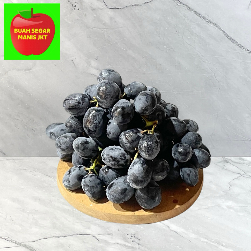 ANGGUR HITAM BERBIJI / NON SEEDLESS / SUMMER ROYAL / AUTUMN GRAPES SEGAR MANIS 500 GR