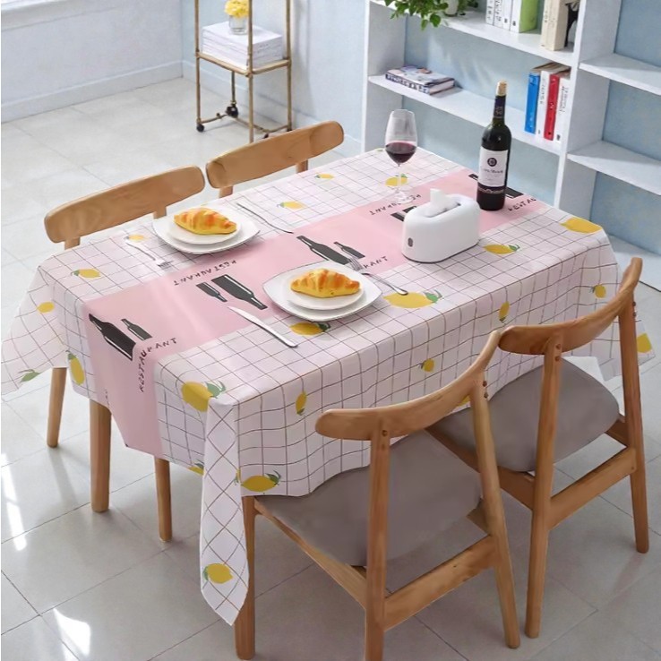 OLEO Taplak Meja Plastik Peva Tebal Anti Noda Meja Makan Minimalis Motif Lucu
