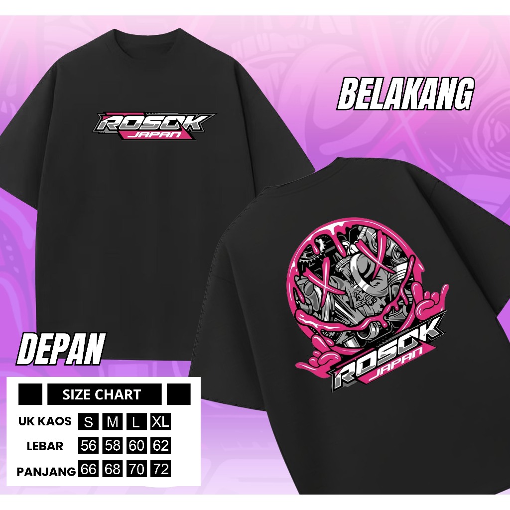 Kaos Boxy Oversized T-shirt Rosok Japan Pria - Wanita Premiun Quality