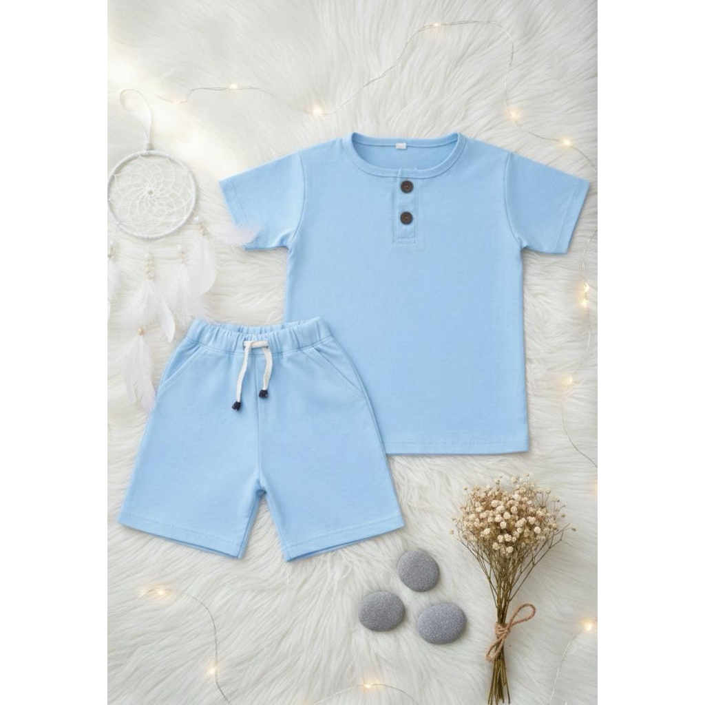 Set kiano celana pendek polos unisex laki-laki /perempuan