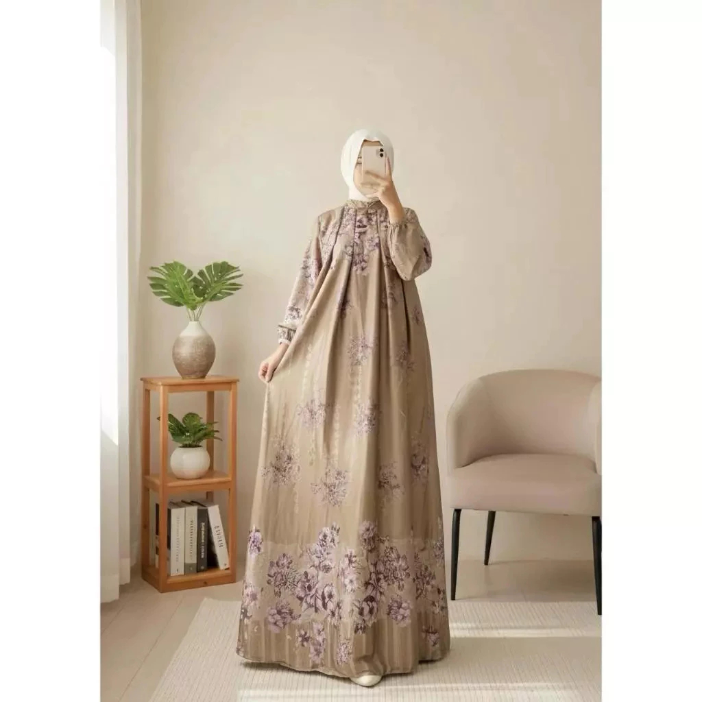 Dress Lyodra || Gamis BabyDoll Digital Printing || Gamis Wanita Terbaru