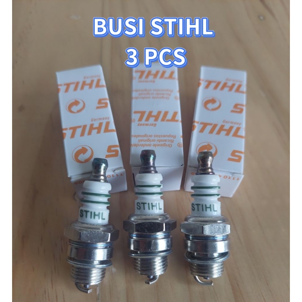 3 Pcs Busi Stihl Mesin Chainsaw 2 tak dan Mesin Potong Rumput Stihl 2 tak.