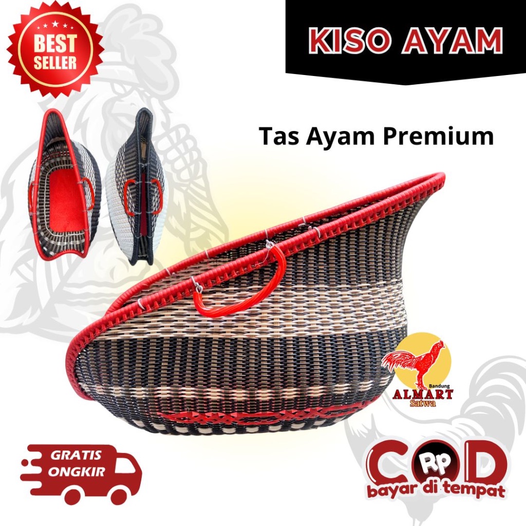 KISO / KISA Ayam Bangkok Premium Bahan Rotan/Fiber + Alas Karpet - Tas Ayam Kuat