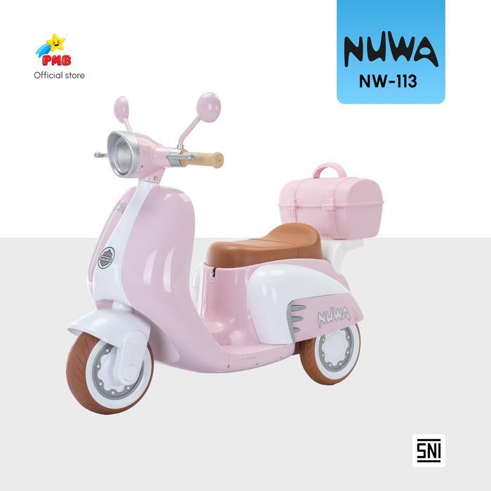 Kendaraan Mainan Anak Motor Aki Nuwa NW113 PMB Toys Vespa Roda 3